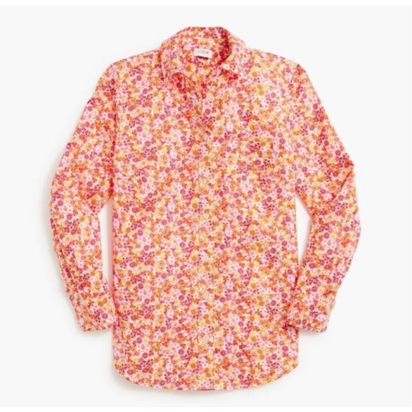 J. Crew Tops - J. Crew - Lightweight Cotton Shirt Signature Fit BF817 | Medium | Pink Floral